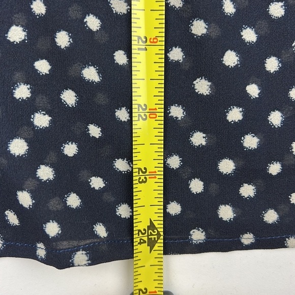 Aqua blue beige polka dot sleeveless tank top - Picture 6 of 7